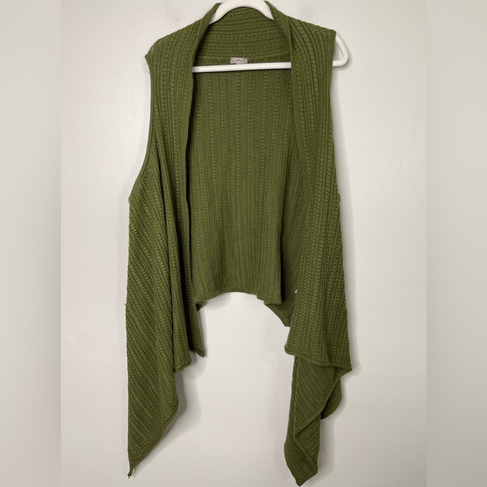 J Jill Caper Heather Open Asymmetric Sharkbite Hem Wool Blend Sweater Vest XL